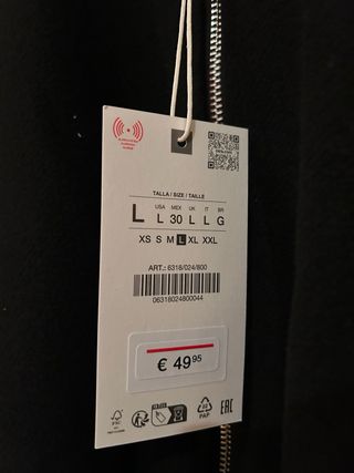 Chaqueta Zara Negra con Cuello Peludo