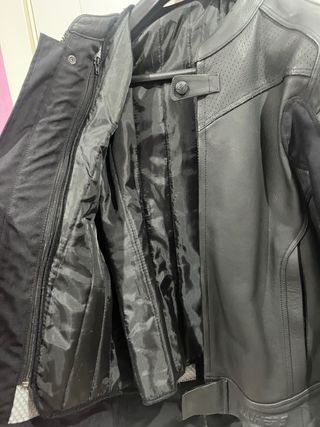 Chaqueta de moto RAINERS piel negra Talla L