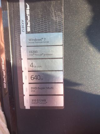 Ordenador de sobremesa Acer Negro