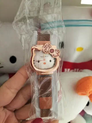 Reloj Hello Kitty Dorado y Rosa