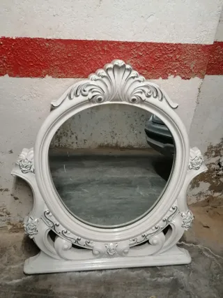 Espejo decorativo ovalado blanco