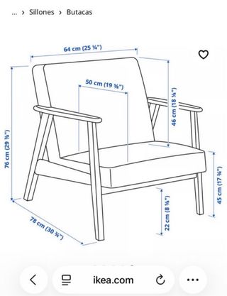 Butaca Ekenaset Ikea Madera y terciopelo.