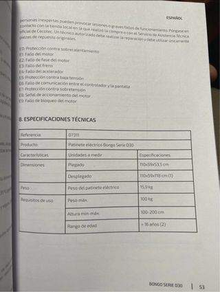 Patinete Cecotec Bongo D30 30Km Autonomía