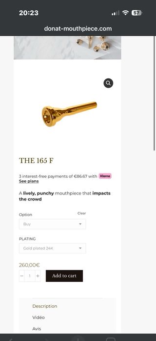 Boquilla Trompeta DONAT 165.5F