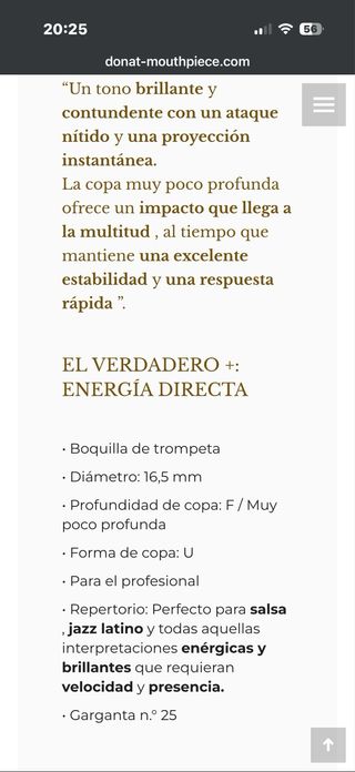 Boquilla Trompeta DONAT 165.5F