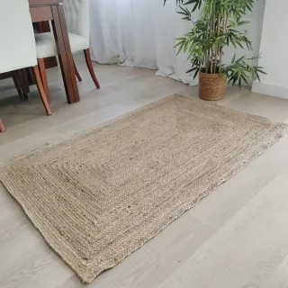 Tappeto rotondo in iuta naturale stile nordico