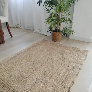 Tappeto rotondo in iuta naturale stile nordico