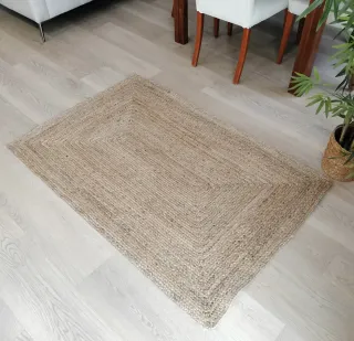 Tappeto rotondo in iuta naturale stile nordico