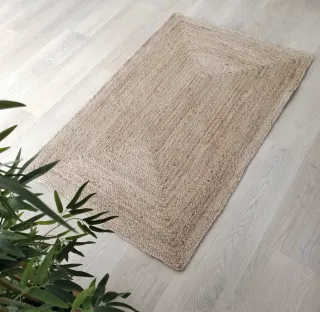 Tappeto rotondo in iuta naturale stile nordico