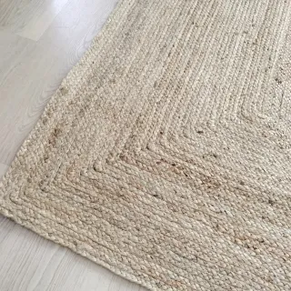 Tappeto rotondo in iuta naturale stile nordico