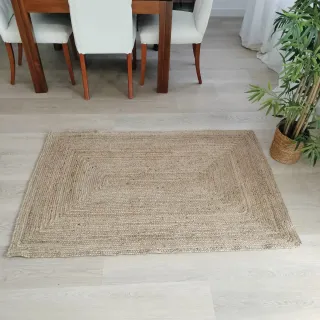 Tappeto rotondo in iuta naturale stile nordico