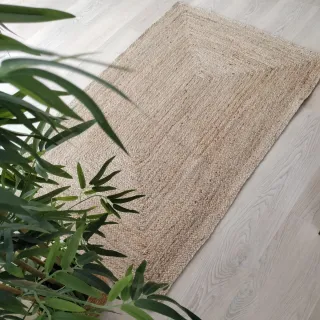 Tappeto rotondo in iuta naturale stile nordico