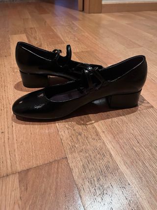 Zapatos Zara Negros Tacón Bajo