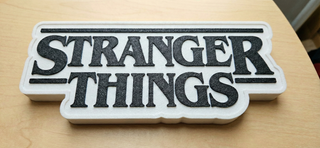 Logo Stranger Things 3D Relieve Textura