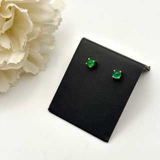 Pendientes Oro 18kt con gema verde
