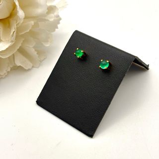 Pendientes Oro 18kt con gema verde