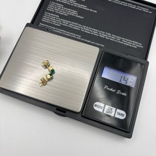 Pendientes Oro 18kt con gema verde