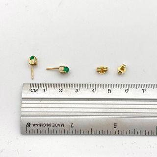 Pendientes Oro 18kt con gema verde