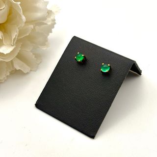 Pendientes Oro 18kt con gema verde