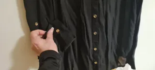 Pantalon de cuadros L   y blusa negra  M