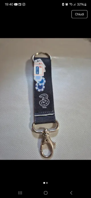 Portachiavi con moschettone e design poker