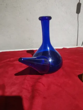 Porrón soplato antiguo azul