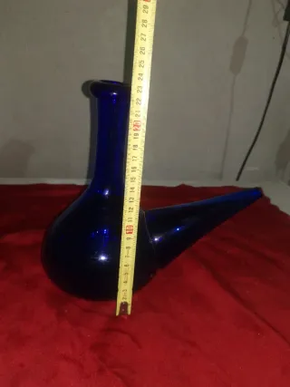 Porrón soplato antiguo azul