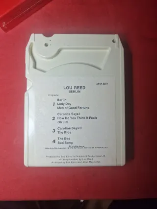 Lou Reed Berlín Stereo 8 Cartucho RCA