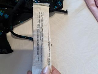 T XS Minifalda negra flores azul