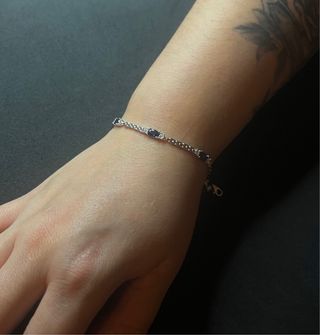 Pulsera Plata 925 Circonitas Azules y Blancas