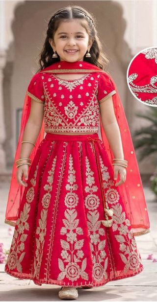 Vestido India Tradicional Rojo y Dorado