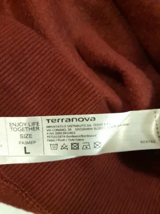 Felpa Terranova Bordeaux Taglia L