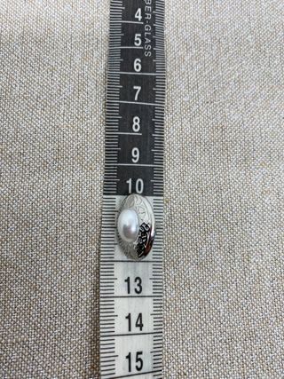 Pendientes Acero Plateado Diseño Ondulado Perla