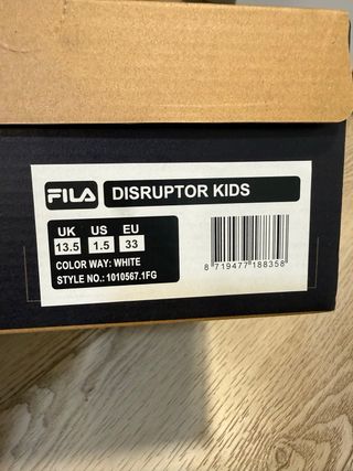 Zapatillas Fila Disruptor Niños Talla 33