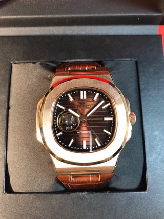 Seiko Mod - Nautilus “Open Heart” (Correa Cuero)