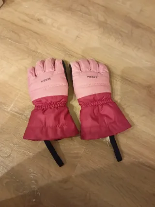 Guantes de esquí Wedze rosas y rojos