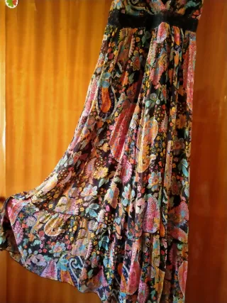 Vestido largo estampado multicolor