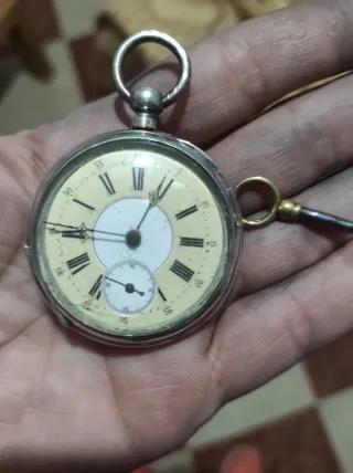 Reloj de bolsillo plata antiguo 47mm