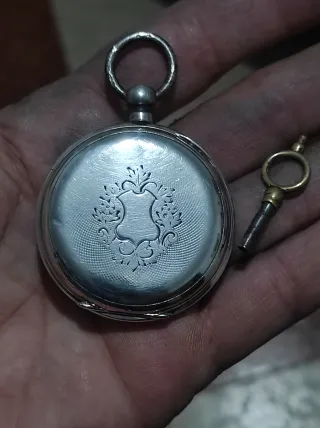 Reloj de bolsillo plata antiguo 47mm