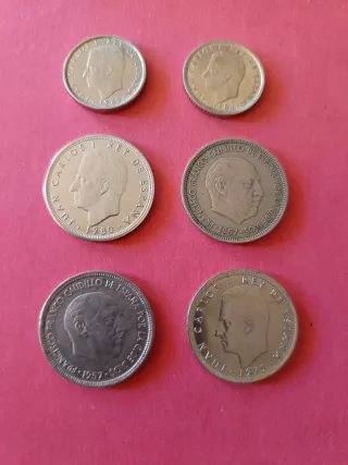 Lote de 6 Monedas Españolas - (10A01)