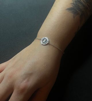 Pulsera Plata 925 Virgen con Circonitas Multicolor