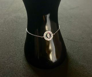 Pulsera Plata 925 Virgen con Circonitas Multicolor