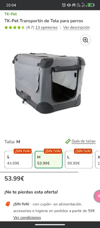 Transportín de tela para perros TK-Pet