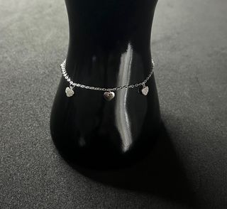 Pulsera Plata 925 Corazones Circonitas