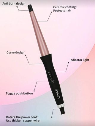 Varita Rizadora QHDJE Profesional Negra/Rosa