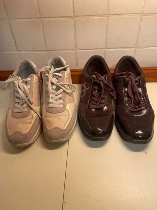 Scarpe donna beige e marroni e blu mis 39.5