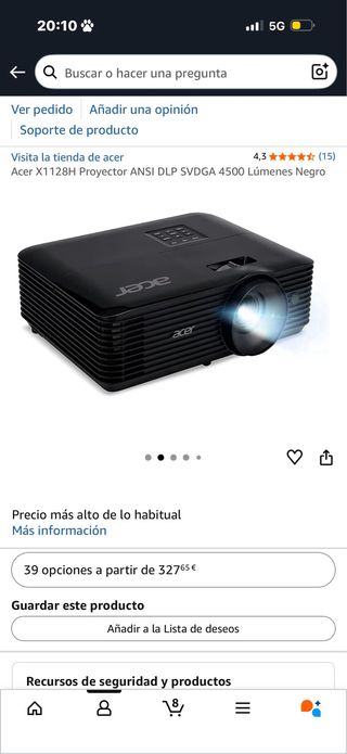 Proyector Acer X1128H Negro