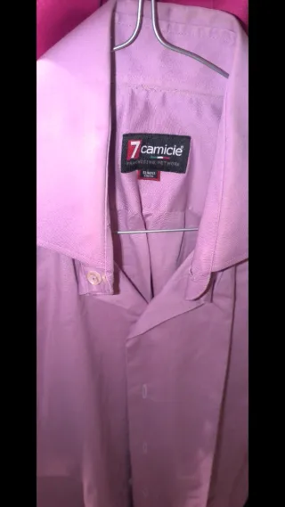 Camisa 7 Camicie Slim Fit Talla M Rosa y gris