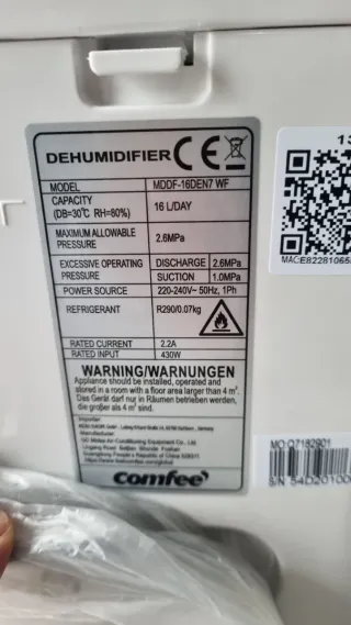 Comfee Deumidificatore MDDF-16DEN7 WF