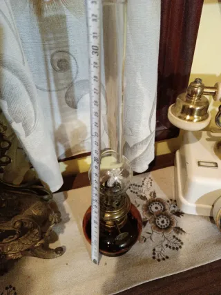 Quinqué de cristal y metal medidas